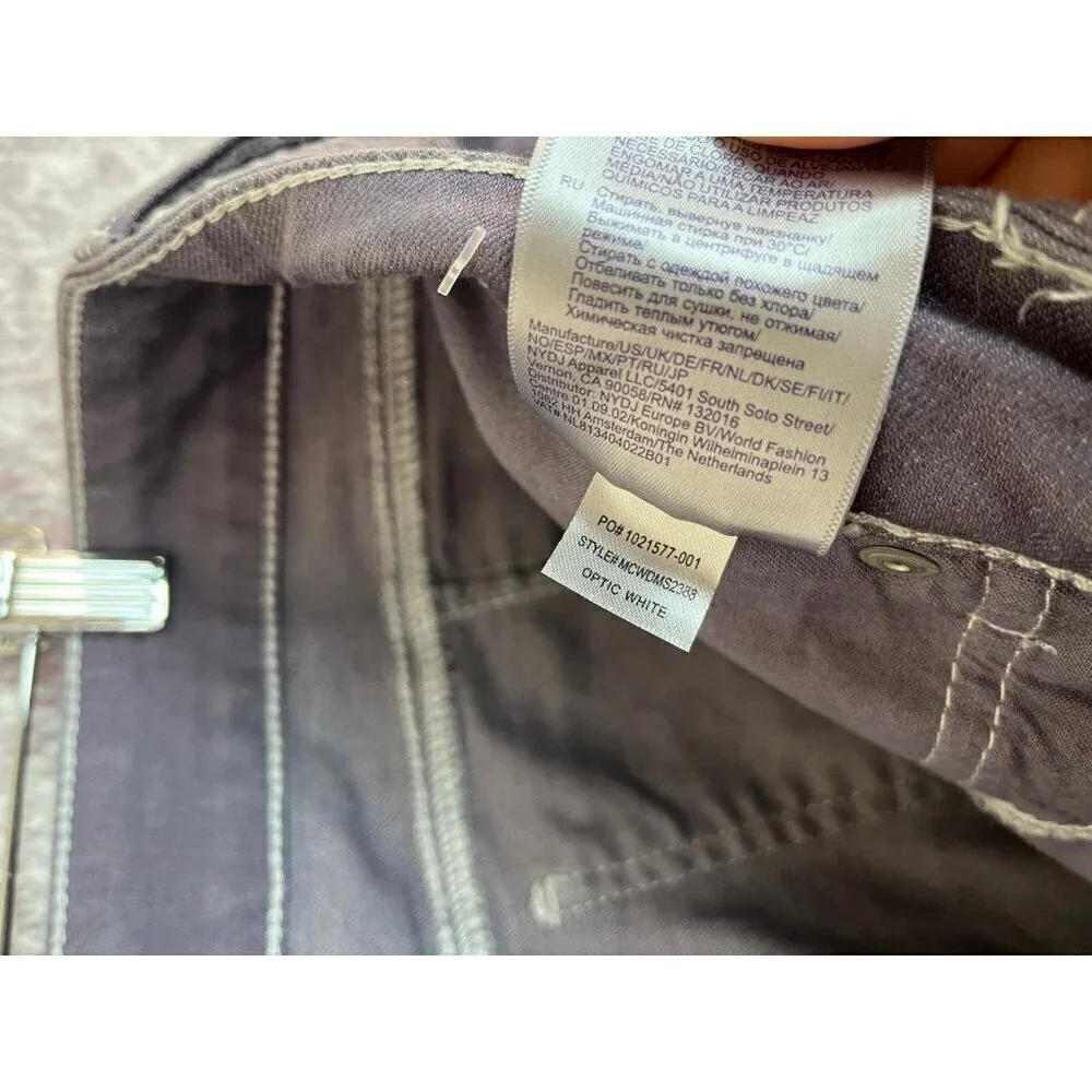 NYDJ Jeans Womens 12 Marilyn Straight Light Blue Acid‎ Wash Coastal Hippie Boho